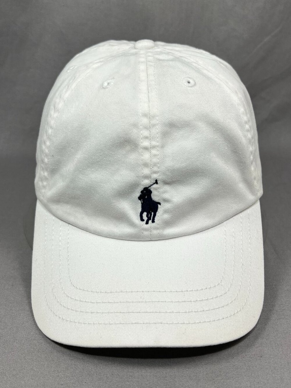 Polo Ralph Lauren Strapback Hat Adjustable White Navy Pony Dad Youth Kids 8-20 - Picture 2 of 16